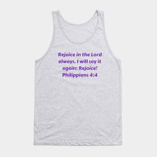 Bible Verse Philippians 4:4 Tank Top